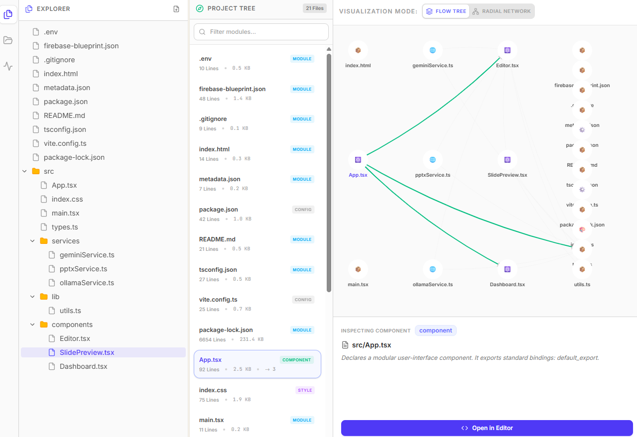 Satirio Praxis — File Explorer and Monaco Editor